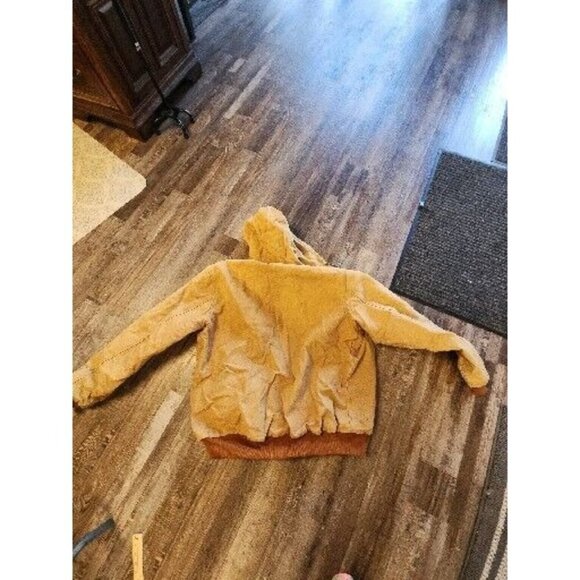 Vtg. Carhartt J158 BRN Light Brown Flannel Lined Hooded Work Jacket XL USA - Picture 6 of 8